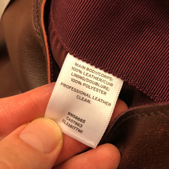 Mock Wrap Real Leather Skirt - Picture 7 of 13